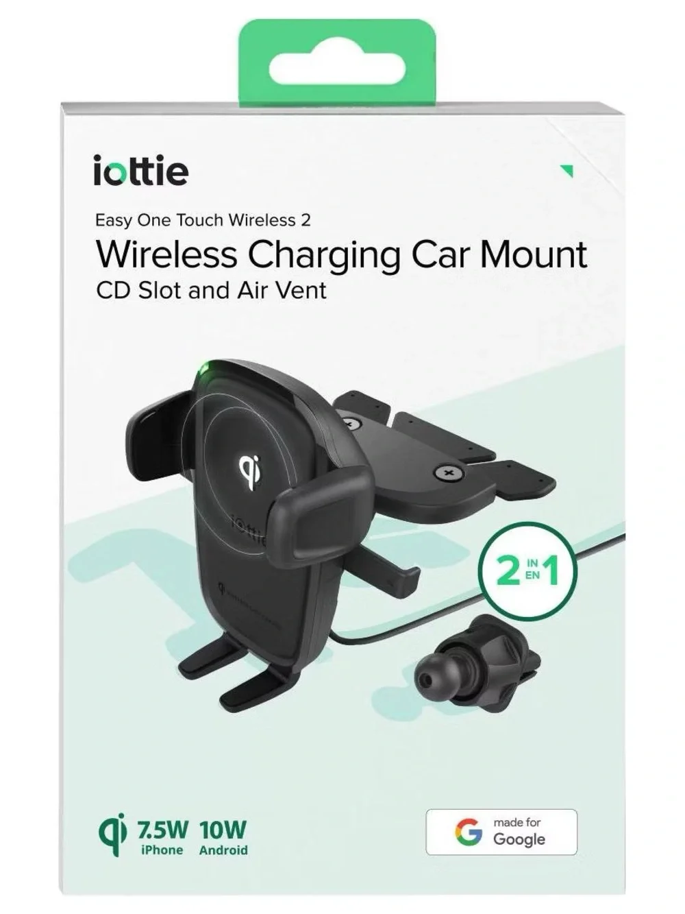 Universal Wireless Qi Car Charger Mount - Black